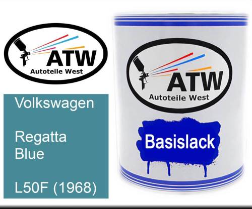 Volkswagen, Regatta Blue, L50F (1968): 1L Lackdose, von ATW Autoteile West.